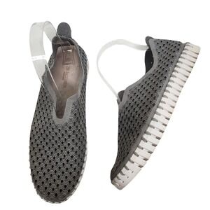 ILSE JACOBSEN Tulip Shoes‎ Womens Size 10 US 41 EU Gray Slip-On Perforated Flats